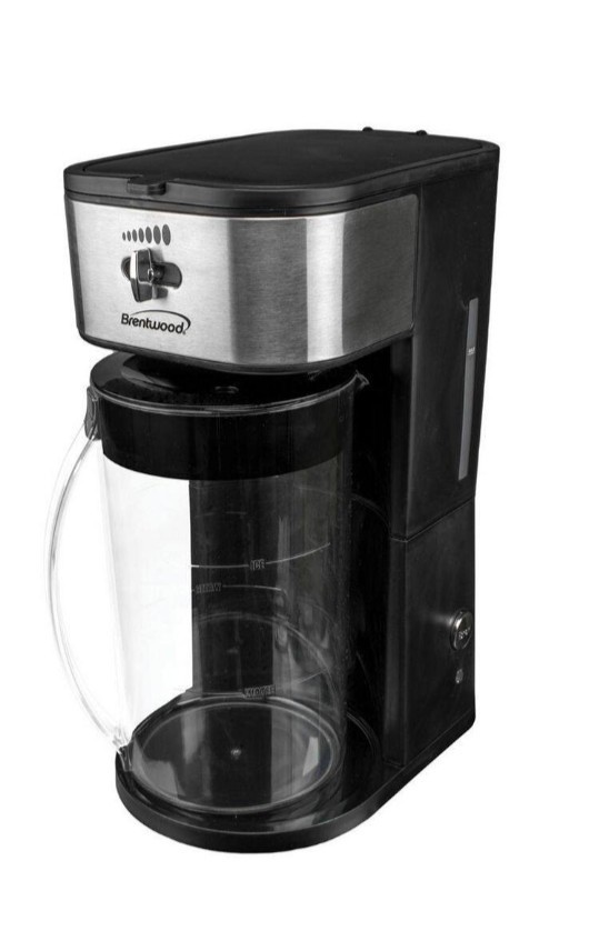 Brentwood 8 Cup 64oz 3 Position Lid Reusable Filter Iced Tea & Iced Coffee Maker