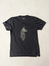 Cotopaxi T Shirt Womens Medium Charcoal Black Llama Graphic Organic Cotton