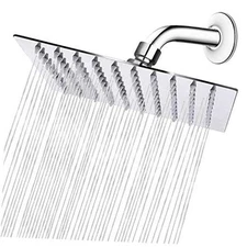  Rain Shower Head, High Flow Stainless Steel Square 8 Inch Chrome Finish