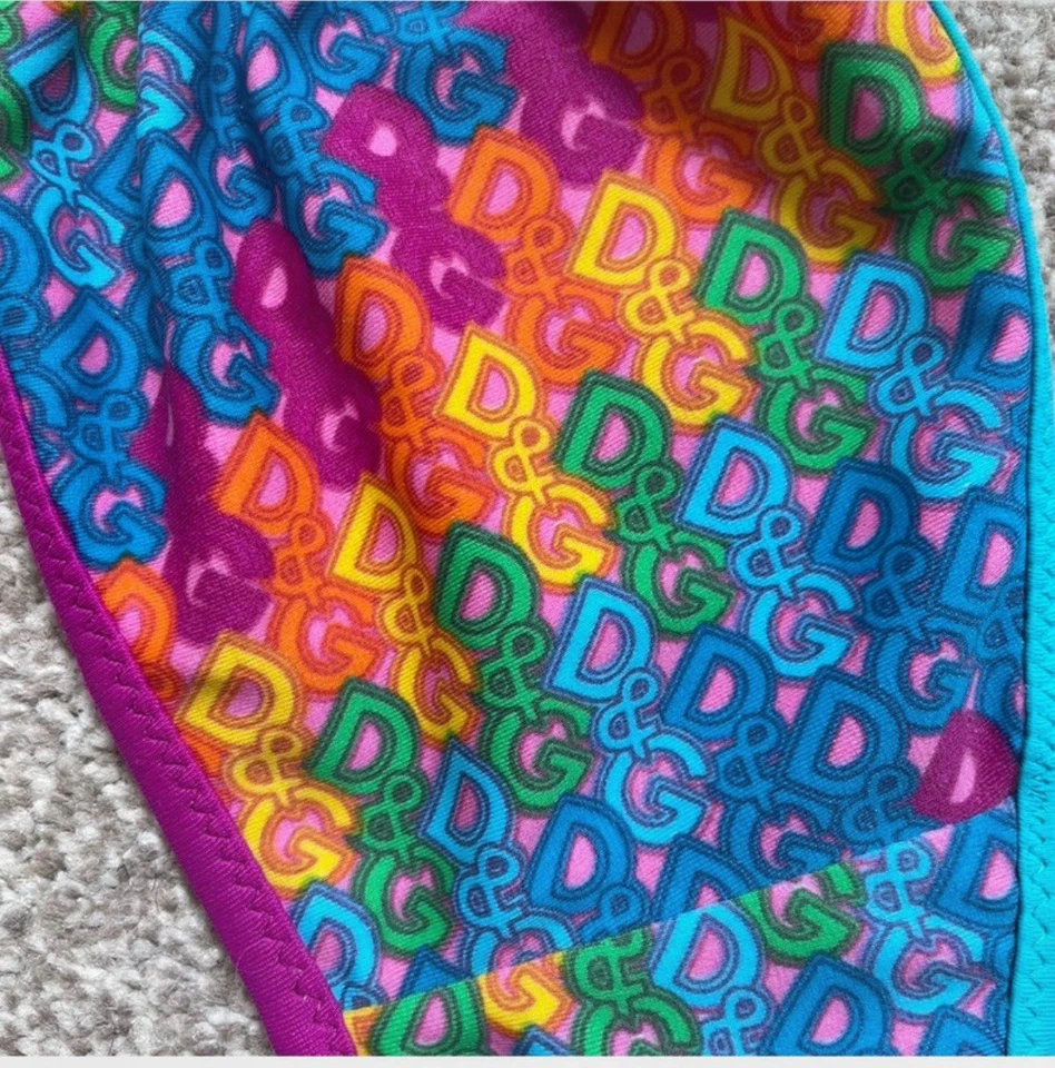 D&G Early 2000s Vintage Rainbow Monogram Bikini In Perfect Condition - Image 2 of 4