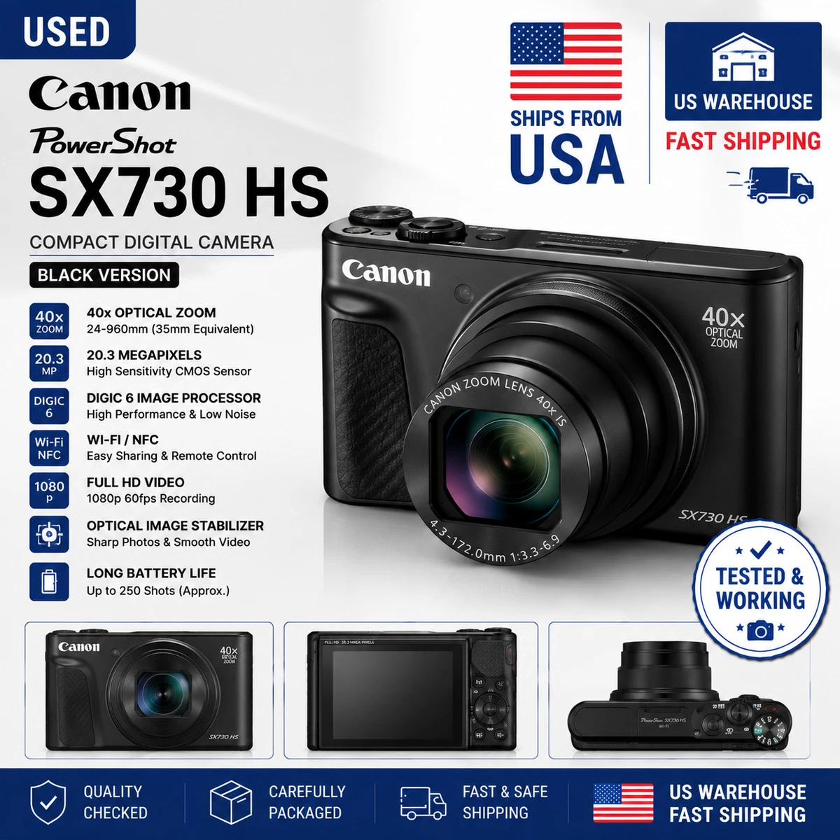 Canon PowerShot SX730 HS Digital Cameras for Sale - Shop New