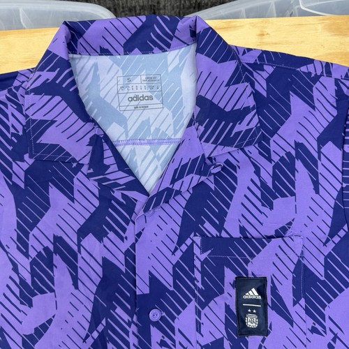 Adidas Argentina AFA Icon 2022 World Cup Champions Button Up Woven Shirt Small - Picture 2 of 4