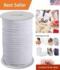 Strong Elastic Bands 1/8 Inch - 50 Yards, Perfect for Sewing & Crafting Ventures
