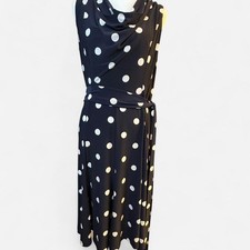 Lauren Ralph Lauren Navy Blue Polka Dot Dress