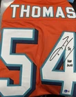 ZACH THOMAS SIGNED ORANGE CUSTOM FOOTBALL JERSEY Dolphins BAS HoF Inscribed
