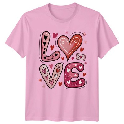 Stilisiertes Liebe Herz Doodle Design T-Shirt Valentinstag Romantik Geschenk für Ihn