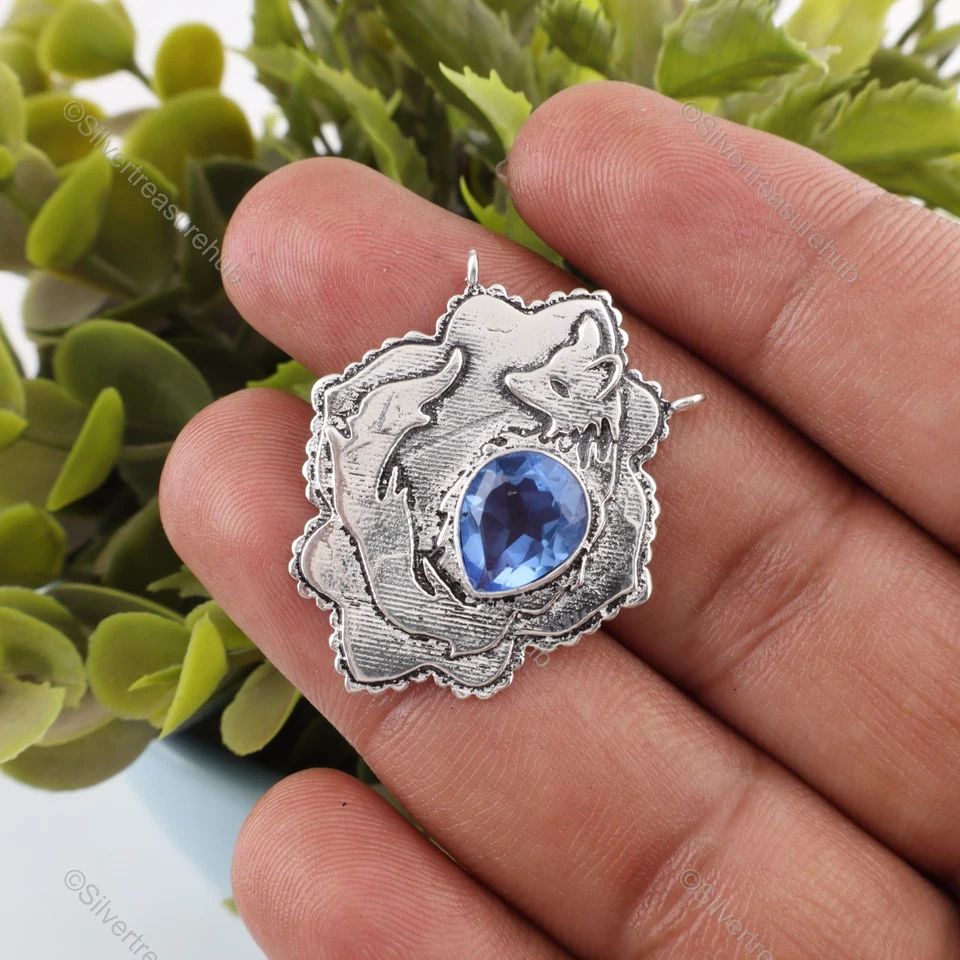 Pear Tanzanite Gemstone 925 Sterling Silver Channel Set Halloween Gift Pendant - Image 3 of 4