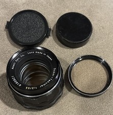 PENTAX Super Takumar 55mm f2 M42 Screw Mount Lens 2-Caps Filter Excellent