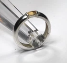 Vintage 925 Sterling Silver Oval Cut Citrine Solitaire 4mm WideDome Ring Sz 5.75