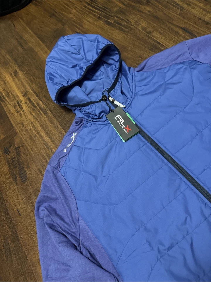NWT RLX Ralph Lauren Polo Golf Blue Full Zip Jacket Hoodie Men's XL $268. D4 - Image 4 of 4