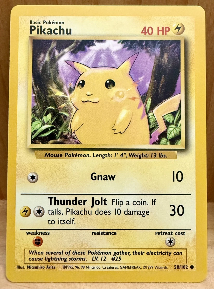 Lightning Pikachu Pokémon TCG Base Set Individual Collectible Card
