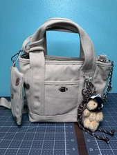 Madden Girl Football Mini Tote/Crossbody With Matching Coin Pouch And Bag Charms