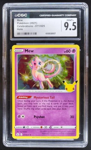 2021 Pokemon Sword & Shield Celebrations Mew #011/025 Holo CGC 9.5 TL3
