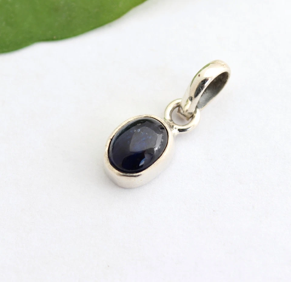 Cianite Rimorchio Prese 925 Argento Pietre Preziose Ovale Blu Dal Nepal Nobile - Immagine 3 di 4