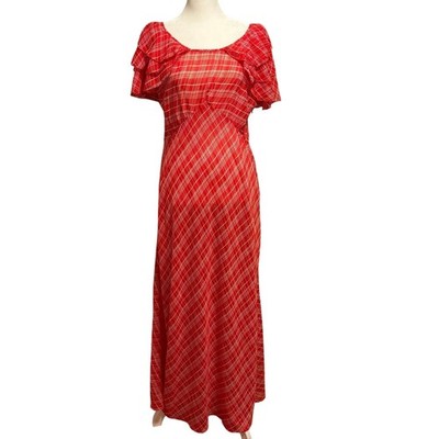 strapless open back dress Maxime Dress - Norfolk Plaid