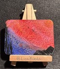 ACEO Original Sunset Landscape Birds Nature Rocks Wax Painting  — photo 1