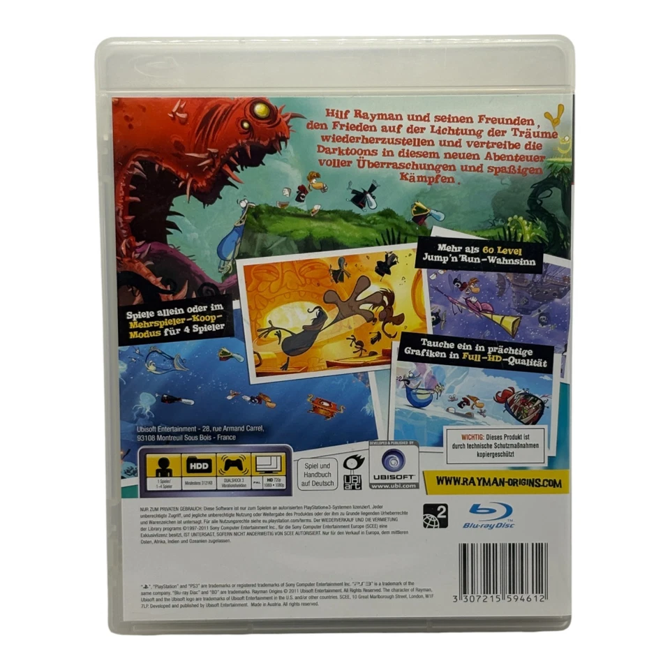 Rayman Origins (Sony PlayStation 3) PS3 guter Zustand mit Anleitung - Bild 2 von 3