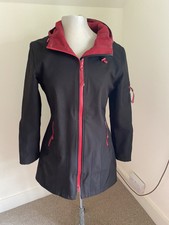 Ilse Jacobsen ❤️black & Red Ladies Soft Shell Raincoat Eu Size 36. Uk 8-10