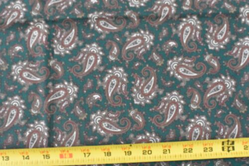 18" Long, Vintage, Brown & Tan Paisley on Green Quilt Cotton, Marcus, P8903 - Picture 2 of 5