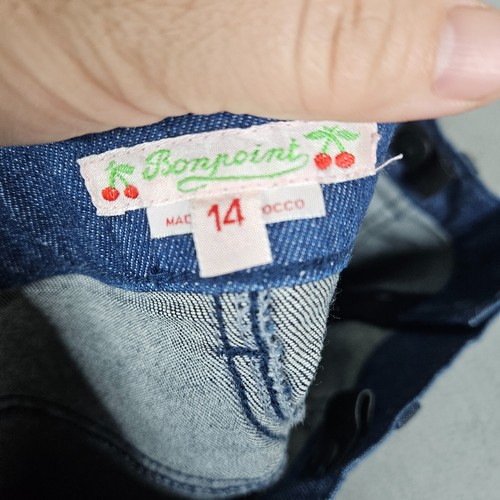 Bonpoint Girl's Blue Mini denim Buttons front Skirt Size 14 - Picture 8 of 9