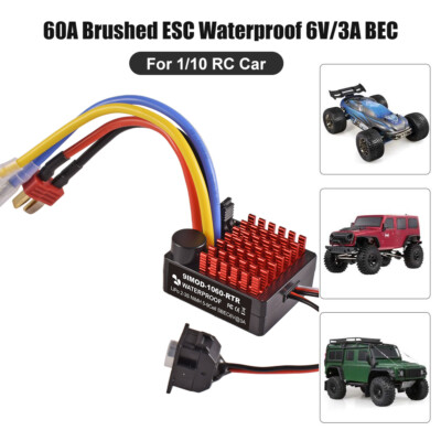 9IMOD 60A 2-3S Waterproof Brushed ESC Speed Controller 6V 3A BEC for 1/10 RC Car