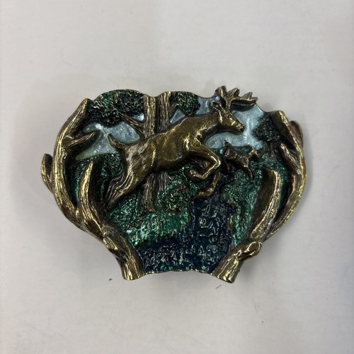 Vintage Deer Belt Buckle 1982