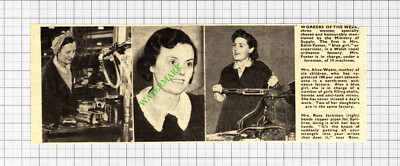 Mrs Alice Watts Edith Foster Wales Ordnance Factory Rose Jackman WW2 - c.1942  