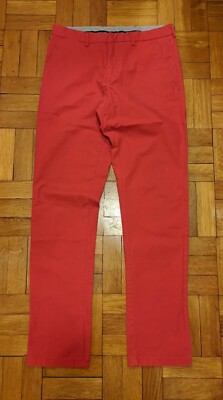 Tommy Hilfiger Men's Red Mercer Chino Straight Fit W31 L34