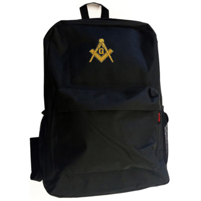 Black Backpack Bag Back pack FREEMASON MASON MASONIC SYMBOL