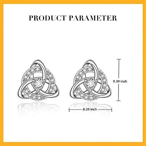 Pendientes de tachuelas Celtic Infinity Trinity 925 astilla de ley 925 regalo irlandés delicado - Imagen 4 de 6