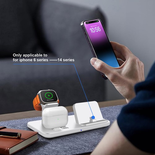 3in1 USB Charger Dock Charging Station For Apple Watch 9 8 7 SE iPhone 15 14 13 - Picture 21 of 26
