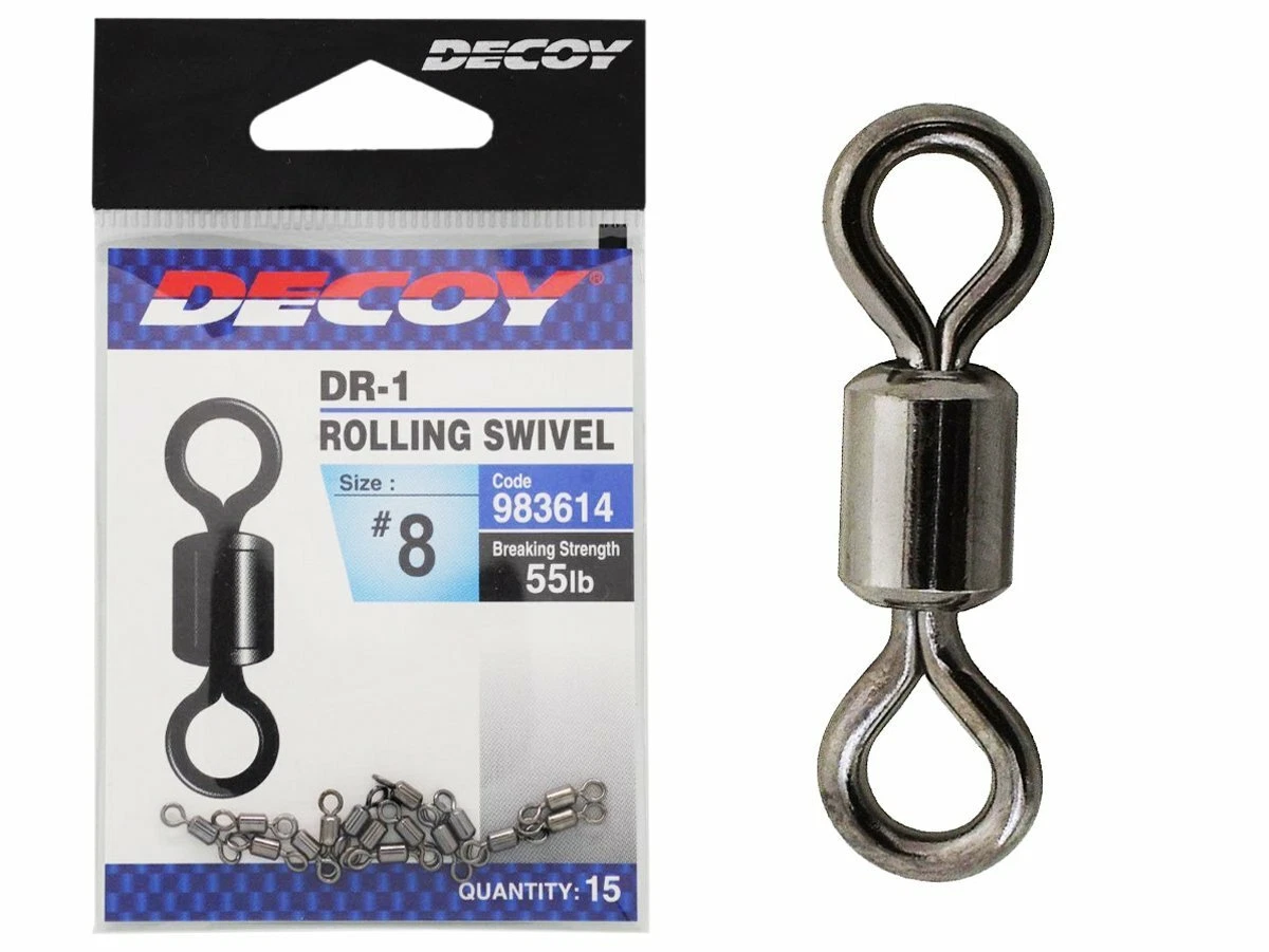 JATSUI Girelle Da Pesca Con Attacco Rapido #1 - 8 Pezzi In Acciaio Inox, Black Nickel, Antigroviglio