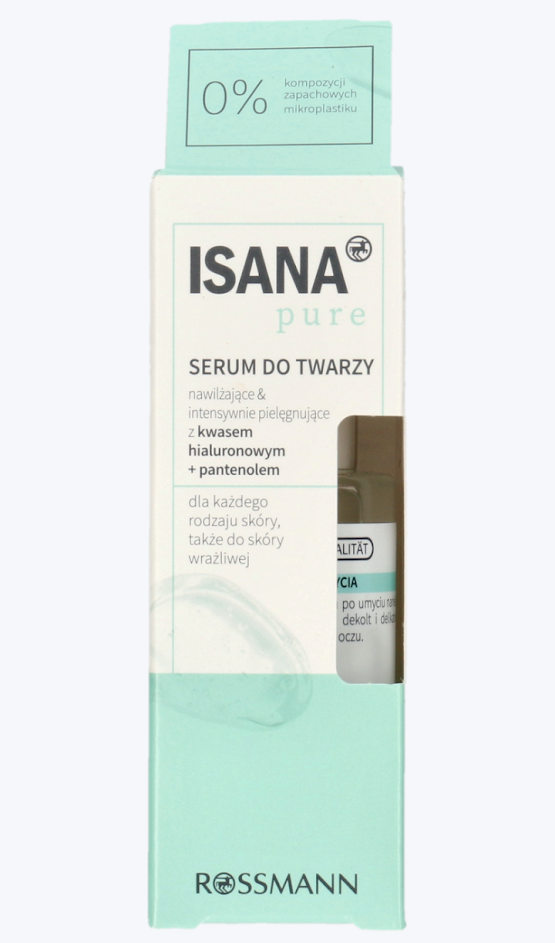 Isana Pure Moisturizing Face Serum Hyauronic Acid + Panthenol Vegan 30ml