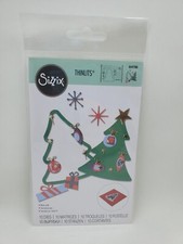 SI1 Sizzix Thinlits Christmas Retro Tree 10 Dies 664780 New