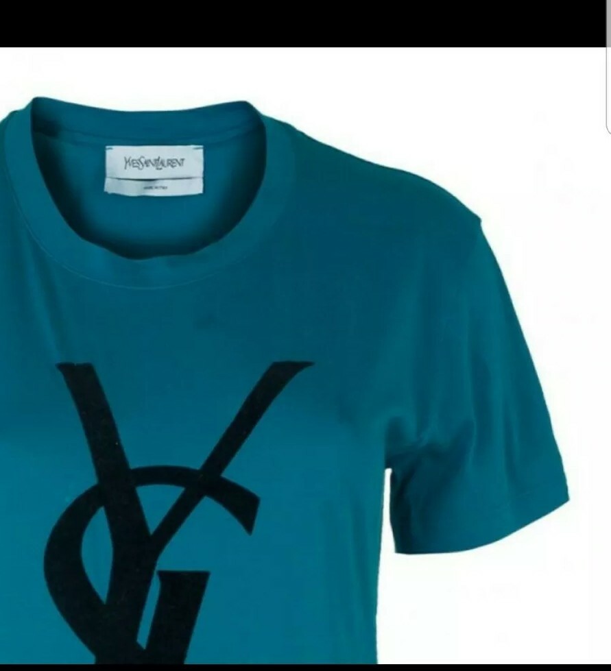 YSL SAINT LAURENT T SHIRT UOMO BLU TAGLIA MEDIA