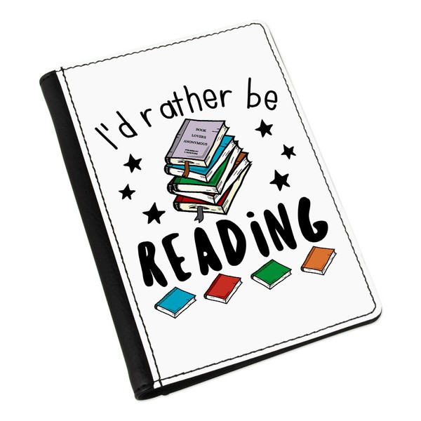 I'd Eher Sein Lesen Pass-Etui HüLle ÜBerzug Lustig BüCherwurm Liebe Nerd Geek-image