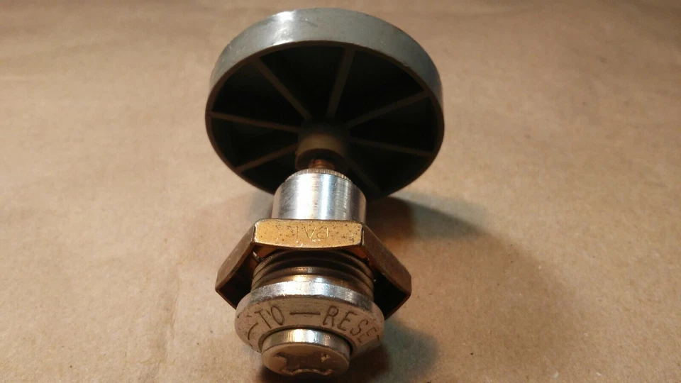 15/16" Chrome Push-to-Reset Button Mounted on 1-7/8" Spring-loaded Shaft - New - Image 4 of 4