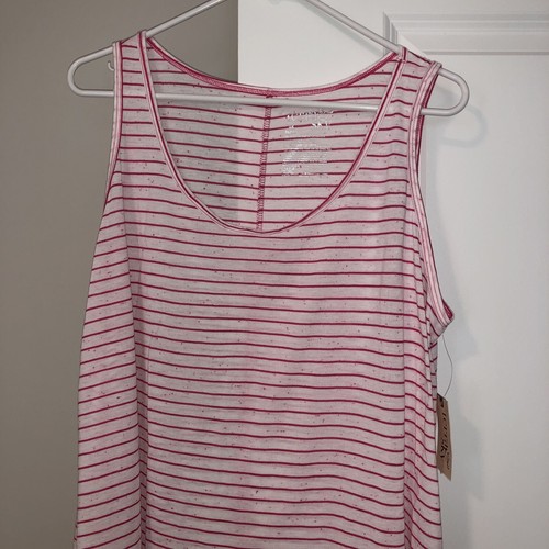Terra & Sky Pink/White Striped Sleeveless Top ~ Size 14W - Picture 2 of 2