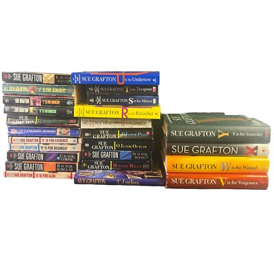 Big Lot 25 Sue Grafton Books Complete Set Series Alphabet Series A-Y HC & PB