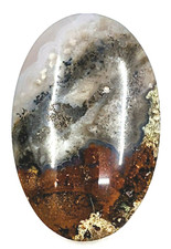 50.5ct Natural Moss Agate Oval Cabochon Landscape Untreated - Unheated