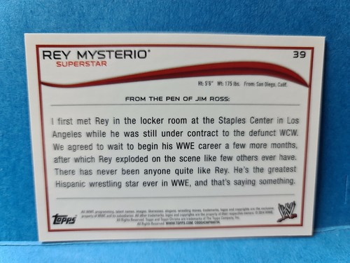 REY MYSTERIO🏆2014 Topps #39 WWE "Superstar" CHROME Card 🏆FREE POST - Picture 2 of 2