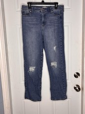 Jessica Simpson Jeans Womens 31 Spotlight Blue High Rise Slim Straight