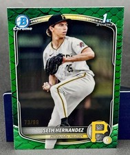 2025 Bowman Draft Seth Hernandez 1st Green Reptilian Refractor /99 - Pirates