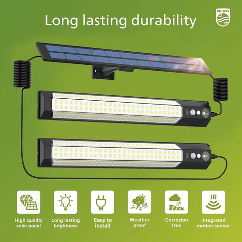 2PCS Solar Power Double Head LED Pendant Light Garage Shop Lamp Shed Barn Yard - Picture 9 of 19