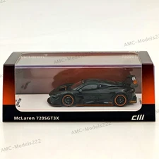 1/64 CM McLaren 720S GT3 X Super Racing Sports Black Diecast Model Car Limited