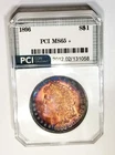 1896 Better Date Morgan Dollar MS 65 + Lovely  Rainbow Color Toned PCI