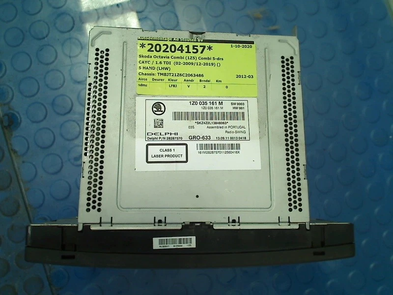 CD-PLAYER CD PLAYER Skoda Octavia Combi (1Z5) 2012 1Z0035161M - Bild 3 von 4