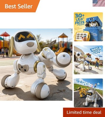 Smart Robot Puppy: Programmable 30+ Faces, Gesture Control & Remote for Ages 3+