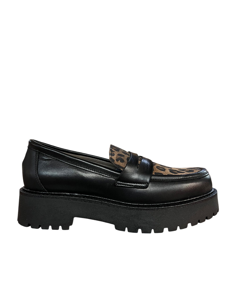 BOOMERANG FR18 SAUVAGE LEO Damen Halbschuh Leder Schwarz Leopard Gummi 23790₽