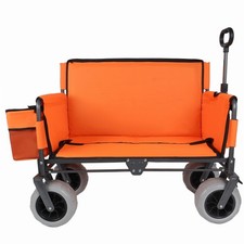 3-in-1 Folding Wagon with Bench Seat, 500lbs Capacity, 9"x4" Tires